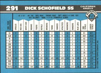 1990 Bowman - Limited Edition (Tiffany) #291 Dick Schofield Back