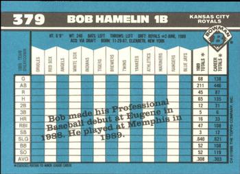 1990 Bowman - Limited Edition (Tiffany) #379 Bob Hamelin Back