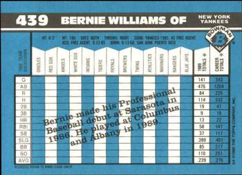 1990 Bowman - Limited Edition (Tiffany) #439 Bernie Williams Back