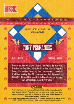 2013 Panini Hometown Heroes - States #126 Tony Fernandez Back