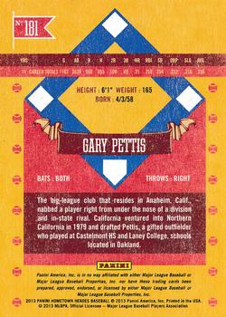 2013 Panini Hometown Heroes - States #181 Gary Pettis Back