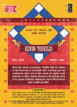 2013 Panini Hometown Heroes - States #215 Kevin Youkilis Back