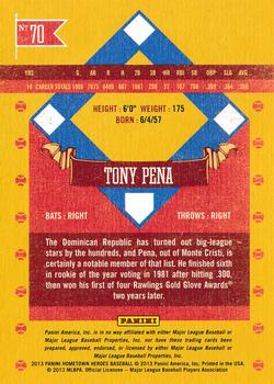 2013 Panini Hometown Heroes - States #70 Tony Pena Back