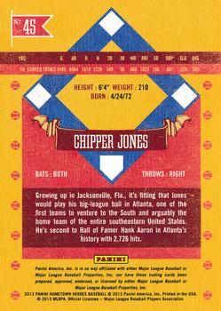 2013 Panini Hometown Heroes - Zip Code #45 Chipper Jones Back