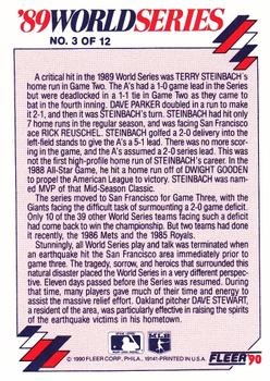 1990 Fleer - World Series #3 Game Two's Crushing Blow! Back