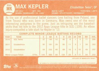 2013 Topps Heritage Minor League - Real One Autographs #ROA-MK Max Kepler Back