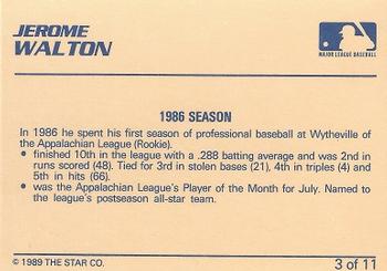 1989 Star Jerome Walton #3 Jerome Walton Back
