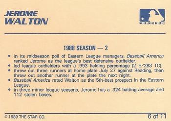 1989 Star Jerome Walton #6 Jerome Walton Back