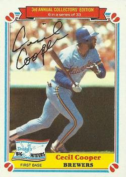 1983 Topps Drake's Big Hitters #6 Cecil Cooper Front
