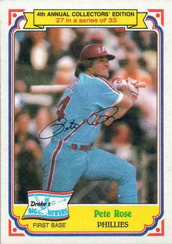 1984 Topps Drake's Big Hitters #27 Pete Rose Front