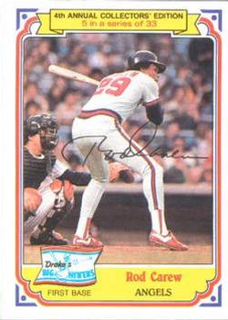 1984 Topps Drake's Big Hitters #5 Rod Carew Front