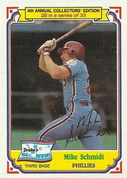 1984 Topps Drake's Big Hitters #28 Mike Schmidt Front