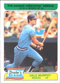 1985 Topps Drake's Big Hitters #20 Dale Murphy Front