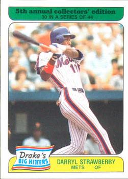 1985 Topps Drake's Big Hitters #30 Darryl Strawberry Front