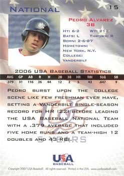 2006-07 USA Baseball Box Set  #15 Pedro Alvarez Back