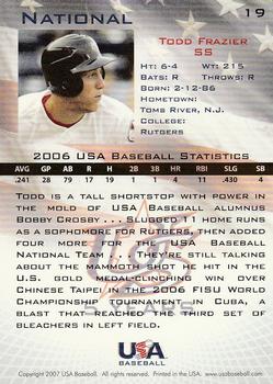 2006-07 USA Baseball Box Set  #19 Todd Frazier Back