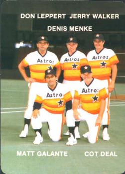 1985 Mother's Cookies Houston Astros #27 Astros' Coaches (Don Leppert / Jerry Walker / Denis Menke / Matt Galante / Cot Deal) Front