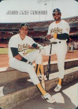 1987 Mother's Cookies Oakland Athletics #27 Jose Canseco and Reggie Jackson Front