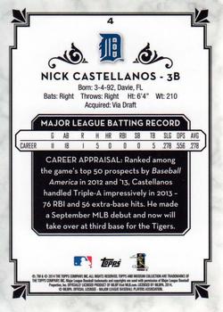 2014 Topps Museum Collection #4 Nick Castellanos Back