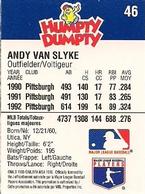 1993 Humpty Dumpty Canadian #46 Andy Van Slyke Back