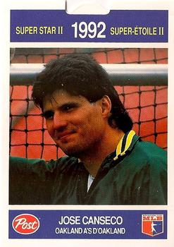 1992 Post Canada Super Star II #16 Jose Canseco Front