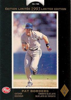 1993 Post Canada Limited Edition #1 Pat Borders Back