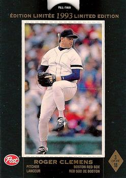 1993 Post Canada Limited Edition #3 Roger Clemens Back