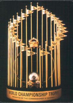 1989 Mother's Cookies Los Angeles Dodgers #28 Checklist Card / World Championship Trophy Front