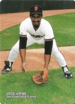 1989 Mother's Cookies San Francisco Giants #13 Jose Uribe Front