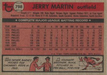 1981 Topps Traded #798 Jerry Martin Back