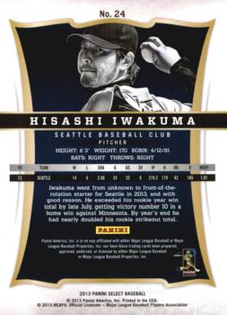 2013 Panini Select #24 Hisashi Iwakuma Back