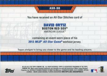 2013 Topps Update - All-Star Stitches #ASR-DO David Ortiz Back