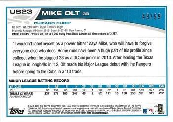 2013 Topps Update - Camo #US23 Mike Olt Back