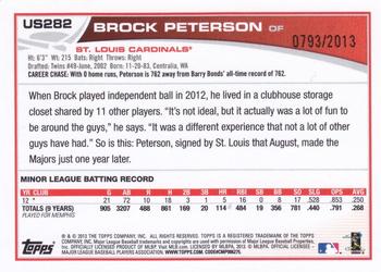 2013 Topps Update - Gold #US282 Brock Peterson Back