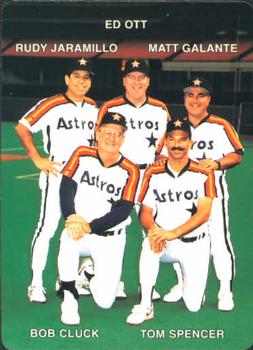 1992 Mother's Cookies Houston Astros #27 Coaches (Rudy Jaramillo / Ed Ott / Matt Galante / Bob Cluck / Tom Spencer) Front