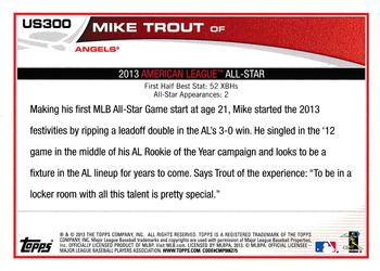 2013 Topps Update - Blue #US300 Mike Trout Back