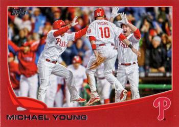 2013 Topps Update - Red #US90 Michael Young Front