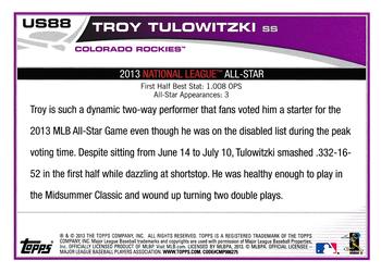 2013 Topps Update - Red #US88 Troy Tulowitzki Back