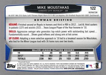 2013 Bowman Chrome - X-Fractors #122 Mike Moustakas Back