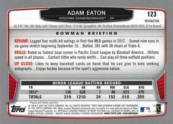 2013 Bowman Chrome - X-Fractors #123 Adam Eaton Back