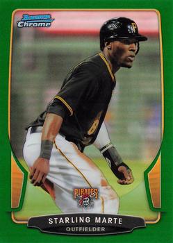 2013 Bowman Chrome - Green Refractors #7 Starling Marte Front
