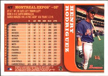 1997 Bowman #47 Henry Rodriguez Back