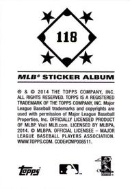 2014 Topps Stickers #118 Michael Saunders Back