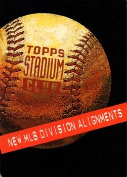 1994 Stadium Club - Info Cards #10 New MLB Division Alignments Front