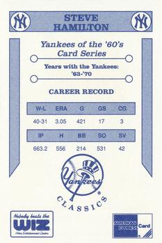 1992 The Wiz New York Yankees of the 60s #NNO Steve Hamilton Back