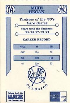 1992 The Wiz New York Yankees of the 60s #NNO Mike Hegan Back