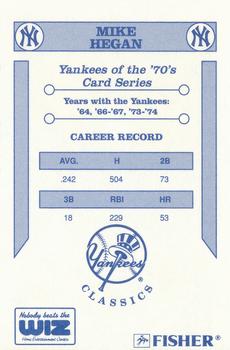 1992 The Wiz New York Yankees of the 70s #NNO Mike Hegan Back