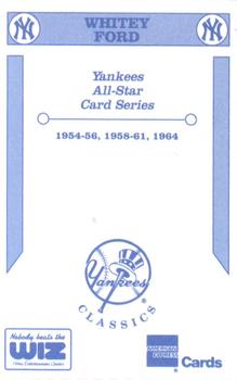 1992 The Wiz New York Yankees All-Stars #NNO Whitey Ford Back