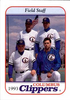 1993 Columbus Clippers #NNO Field Staff - Ted Uhlaender / Mike Brown / Hop Cassady / Darren London Front