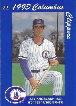 1993 Columbus Clippers Police #22 Jay Knoblauh Front